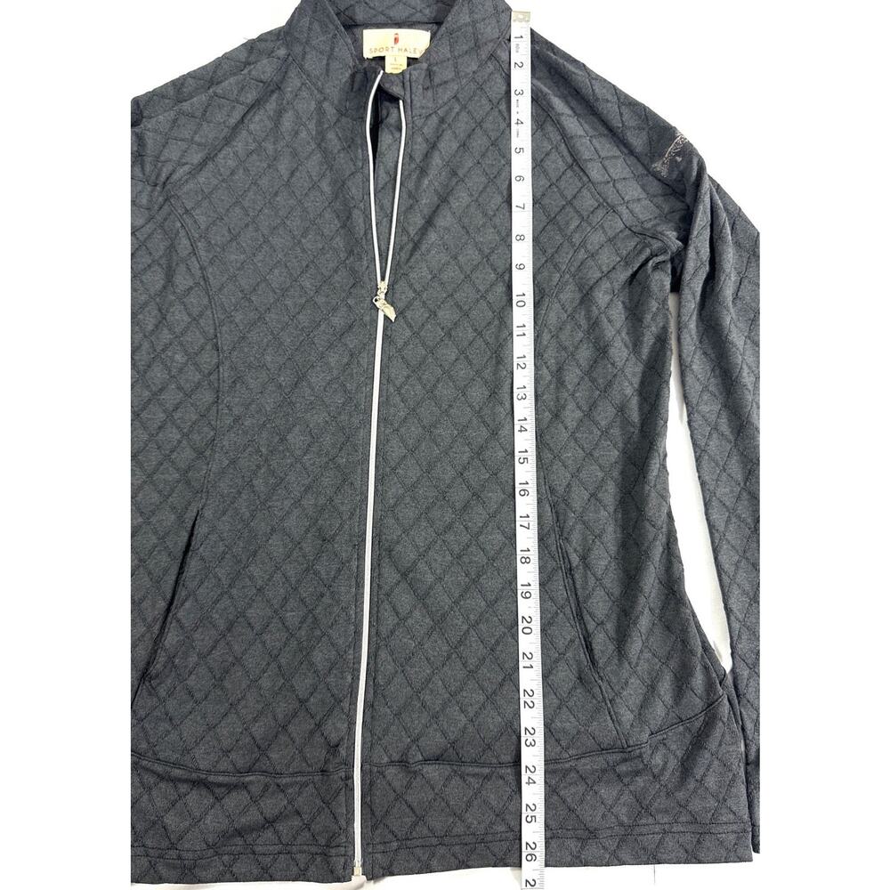 Sport Haley Women’s Quilted Zip Jacket L Gray Owl Pull Stretch Activewear - Picture 4 of 12